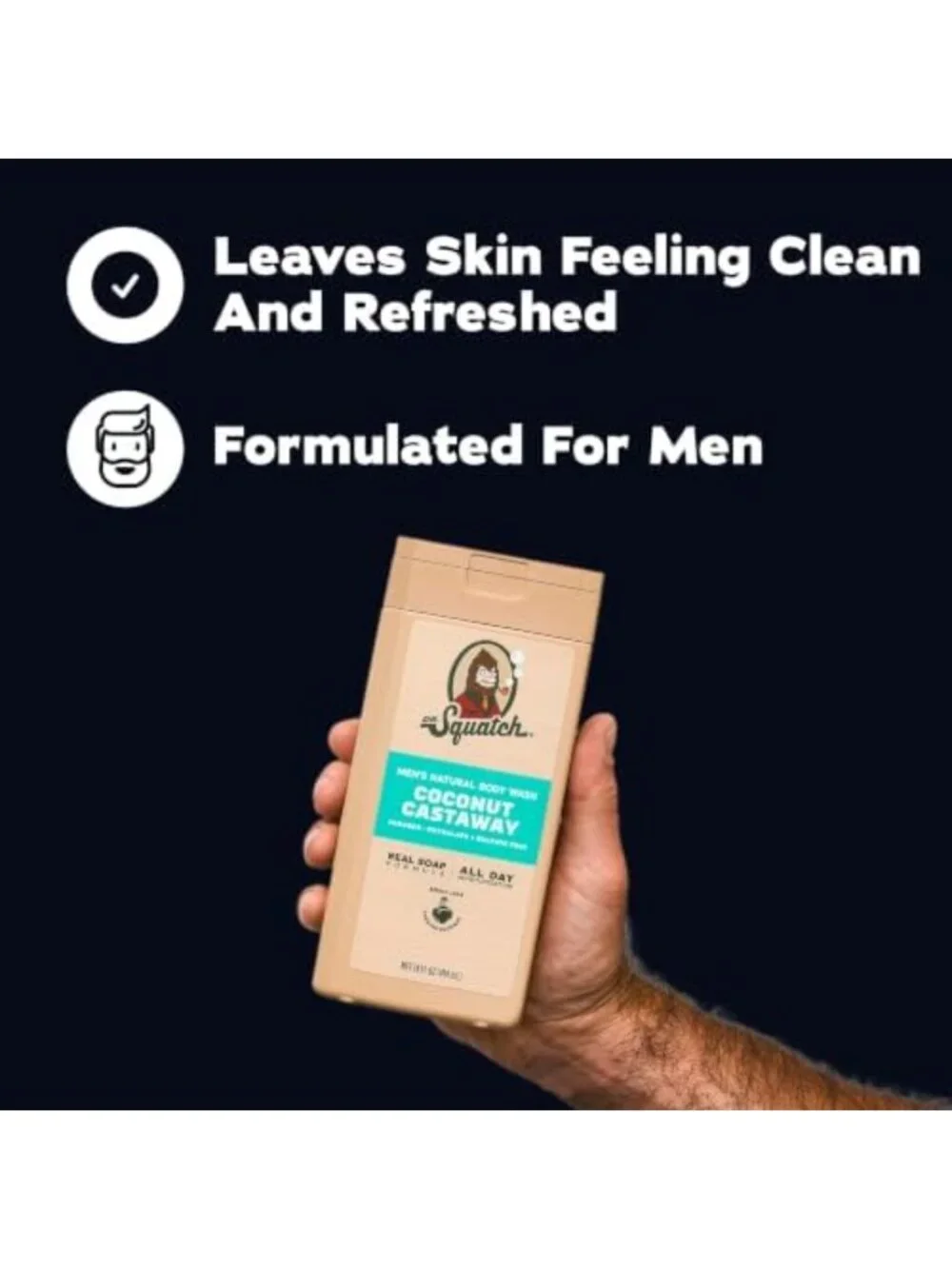 Natural Men's Body Wash 2-Pack - Moisturizing, Nourishing, Long-Lasting Scent